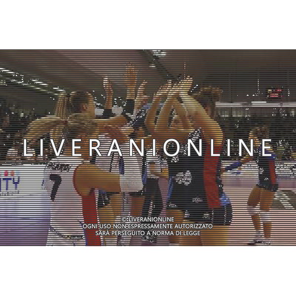 MyCicero Volley Pesaro - Lardini Filottrano Volley 26/12/2017 nella foto: esultanza mycicero Â©Claudio Zamagni/Agenzia Aldo Liverani 