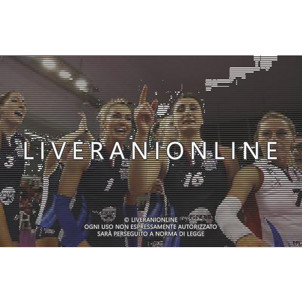 MyCicero Volley Pesaro - Lardini Filottrano Volley 26/12/2017 nella foto: esultanza mycicero Â©Claudio Zamagni/Agenzia Aldo Liverani 