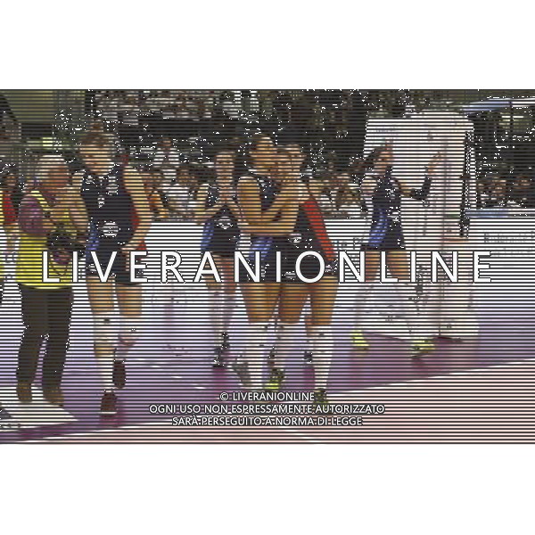 MyCicero Volley Pesaro - Lardini Filottrano Volley 26/12/2017 nella foto: esultanza mycicero Â©Claudio Zamagni/Agenzia Aldo Liverani 
