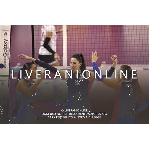 MyCicero Volley Pesaro - Lardini Filottrano Volley 26/12/2017 nella foto: esultanza mycicero Â©Claudio Zamagni/Agenzia Aldo Liverani 