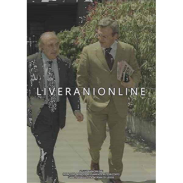 1999 MILANO RIUNIONE DEI PRESIDENTI DI SERIE A E B IN LEGA CALCIO NELLA FOTO CORRADO FERLAINO PRESIDENTE NAPOLI CALCIO E ANIELLO ALIBERTI PRESIDENTE SALERNITANA CALCIO AG ALDO LIVERANI SAS