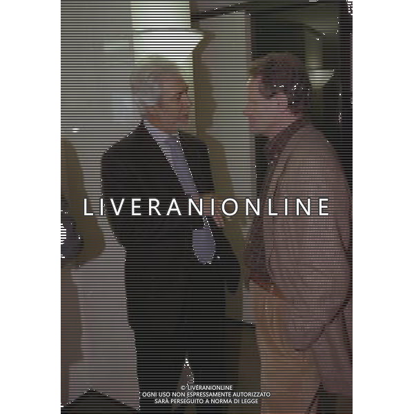 1999 MILANO RIUNIONE DEI PRESIDENTI DI SERIE A E B IN LEGA CALCIO NELLA FOTO GIAN BATTISTA PASTORELLO CON MAURIZIO ZAMPARINI AG ALDO LIVERANI SAS