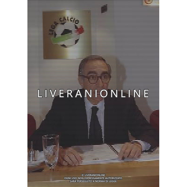 1999 MILANO RIUNIONE DEI PRESIDENTI DI SERIE A E B IN LEGA CALCIO NELLA FOTO FRANCO CARRARO AG ALDO LIVERANI SAS