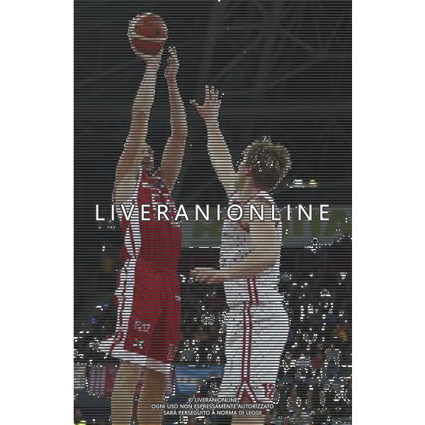 Lega Basket serie A Victoria Libertas Pesaro - EA7 Emporio Armani Milano 02/01/2018 nella foto: Cusin Marco Â©Claudio Zamagni/Agenzia Aldo Liverani Cusin Marco during basketball match between Victoria Libertas Pallacanestro Pesaro and EA7 Emporio Armani Milano at Adriatic Arena in Pesaro on January 02 2018 photo credit Claudio Zamagni/Aldo Liverani Photo Agency 