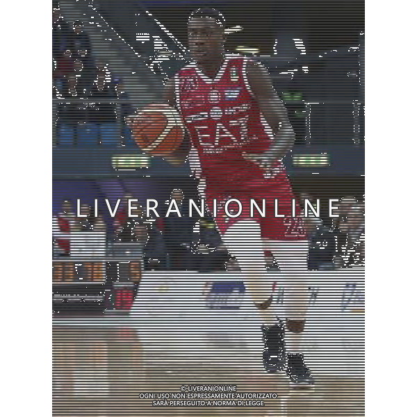 Lega Basket serie A Victoria Libertas Pesaro - EA7 Emporio Armani Milano 02/01/2018 nella foto: Abass Abass Awudu ©Claudio Zamagni/Agenzia Aldo Liverani Abass Abass Awudu during basketball match between Victoria Libertas Pallacanestro Pesaro and EA7 Emporio Armani Milano at Adriatic Arena in Pesaro on January 02 2018 photo credit Claudio Zamagni/Aldo Liverani Photo Agency 