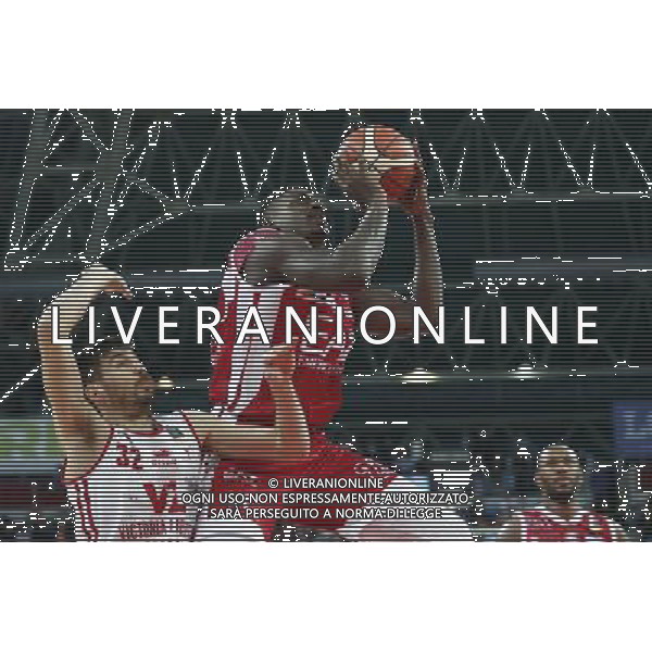 Lega Basket serie A Victoria Libertas Pesaro - EA7 Emporio Armani Milano 02/01/2018 nella foto: Abass Abass Awudu ©Claudio Zamagni/Agenzia Aldo Liverani Abass Abass Awudu during basketball match between Victoria Libertas Pallacanestro Pesaro and EA7 Emporio Armani Milano at Adriatic Arena in Pesaro on January 02 2018 photo credit Claudio Zamagni/Aldo Liverani Photo Agency 