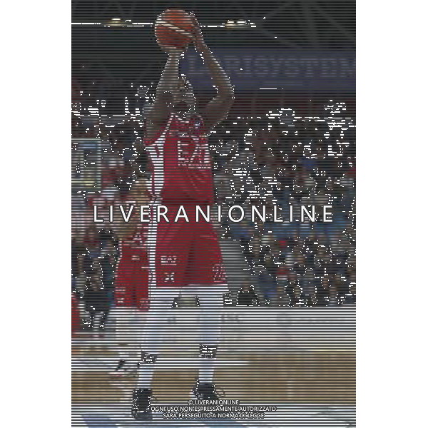 Lega Basket serie A Victoria Libertas Pesaro - EA7 Emporio Armani Milano 02/01/2018 nella foto: Abass Abass Awudu ©Claudio Zamagni/Agenzia Aldo Liverani Abass Abass Awudu during basketball match between Victoria Libertas Pallacanestro Pesaro and EA7 Emporio Armani Milano at Adriatic Arena in Pesaro on January 02 2018 photo credit Claudio Zamagni/Aldo Liverani Photo Agency 