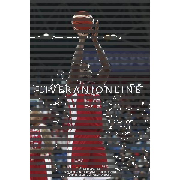 Lega Basket serie A Victoria Libertas Pesaro - EA7 Emporio Armani Milano 02/01/2018 nella foto: Abass Abass Awudu ©Claudio Zamagni/Agenzia Aldo Liverani Abass Abass Awudu during basketball match between Victoria Libertas Pallacanestro Pesaro and EA7 Emporio Armani Milano at Adriatic Arena in Pesaro on January 02 2018 photo credit Claudio Zamagni/Aldo Liverani Photo Agency 