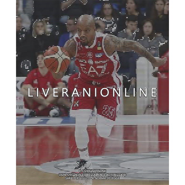 Lega Basket serie A Victoria Libertas Pesaro - EA7 Emporio Armani Milano 02/01/2018 nella foto: Theodore Jordan ©Claudio Zamagni/Agenzia Aldo Liverani Theodore Jordan during basketball match between Victoria Libertas Pallacanestro Pesaro and EA7 Emporio Armani Milano at Adriatic Arena in Pesaro on January 02 2018 photo credit Claudio Zamagni/Aldo Liverani Photo Agency 