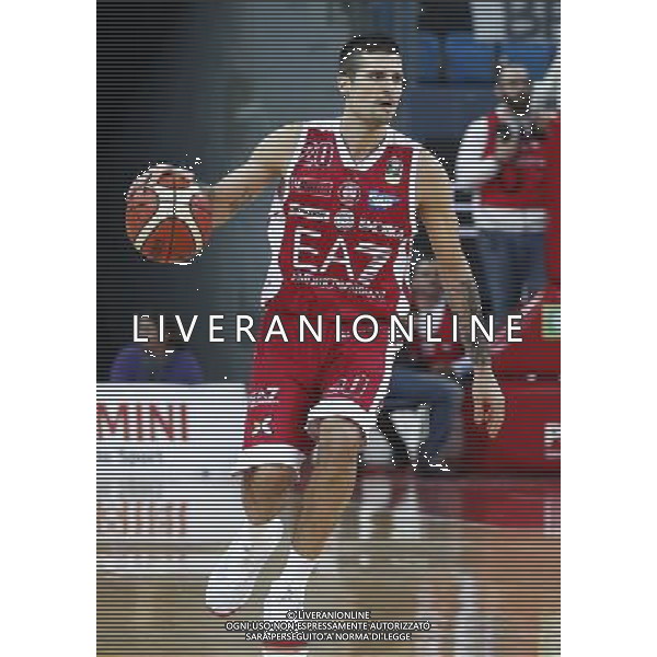 Lega Basket serie A Victoria Libertas Pesaro - EA7 Emporio Armani Milano 02/01/2018 nella foto: Cinciarini Andrea ©Claudio Zamagni/Agenzia Aldo Liverani Cinciarini Andrea during basketball match between Victoria Libertas Pallacanestro Pesaro and EA7 Emporio Armani Milano at Adriatic Arena in Pesaro on January 02 2018 photo credit Claudio Zamagni/Aldo Liverani Photo Agency 