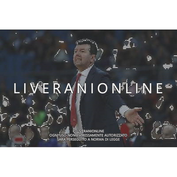 Lega Basket serie A Victoria Libertas Pesaro - EA7 Emporio Armani Milano 02/01/2018 nella foto: Coach Spiro Leka ©Claudio Zamagni/Agenzia Aldo Liverani Coach Spiro Leka during basketball match between Victoria Libertas Pallacanestro Pesaro and EA7 Emporio Armani Milano at Adriatic Arena in Pesaro on January 02 2018 photo credit Claudio Zamagni/Aldo Liverani Photo Agency 