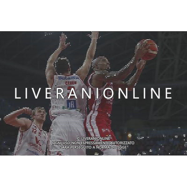 Lega Basket serie A Victoria Libertas Pesaro - EA7 Emporio Armani Milano 02/01/2018 nella foto: Theodore Jordan ©Claudio Zamagni/Agenzia Aldo Liverani Theodore Jordan during basketball match between Victoria Libertas Pallacanestro Pesaro and EA7 Emporio Armani Milano at Adriatic Arena in Pesaro on January 02 2018 photo credit Claudio Zamagni/Aldo Liverani Photo Agency 