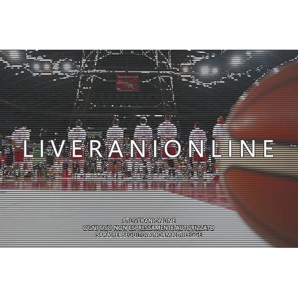 Lega Basket serie A Victoria Libertas Pesaro - EA7 Emporio Armani Milano 02/01/2018 nella foto: ea7 emporio armani basket ©Claudio Zamagni/Agenzia Aldo Liverani ea7 emporio armani basket team during basketball match between Victoria Libertas Pallacanestro Pesaro and EA7 Emporio Armani Milano at Adriatic Arena in Pesaro on January 02 2018 photo credit Claudio Zamagni/Aldo Liverani Photo Agency 