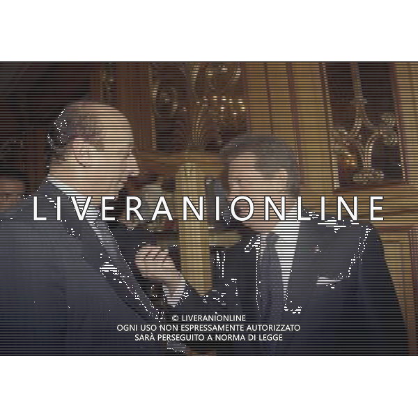 20-12-1998 MILANO HOTEL PRINCIPE E SAVOIA FESTA NATALIZIA LEGA CALCIO nella foto luciano moggi con vittorio cecchi gori ag aldo liverani sas