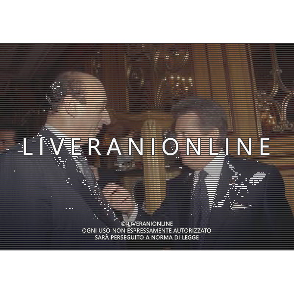 20-12-1998 MILANO HOTEL PRINCIPE E SAVOIA FESTA NATALIZIA LEGA CALCIO nella foto luciano moggi con vittorio cecchi gori ag aldo liverani sas