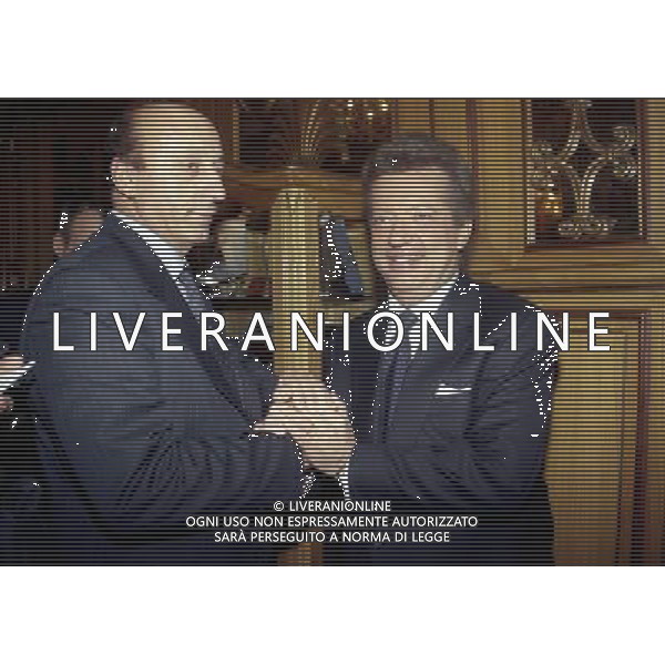 20-12-1998 MILANO HOTEL PRINCIPE E SAVOIA FESTA NATALIZIA LEGA CALCIO nella foto luciano moggi con vittorio cecchi gori ag aldo liverani sas