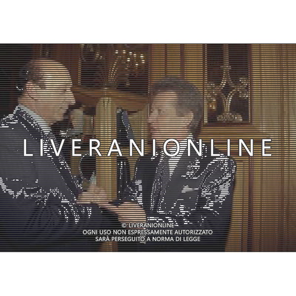 20-12-1998 MILANO HOTEL PRINCIPE E SAVOIA FESTA NATALIZIA LEGA CALCIO nella foto luciano moggi con vittorio cecchi gori ag aldo liverani sas