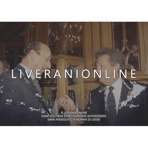 20-12-1998 MILANO HOTEL PRINCIPE E SAVOIA FESTA NATALIZIA LEGA CALCIO nella foto luciano moggi con vittorio cecchi gori ag aldo liverani sas