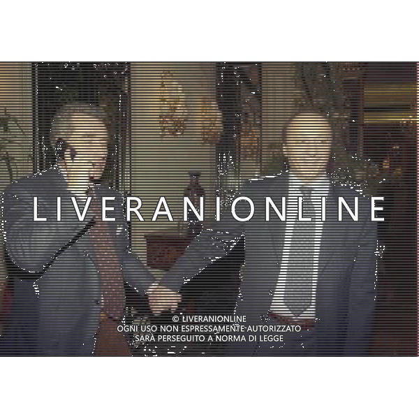 20-12-1998 MILANO HOTEL PRINCIPE E SAVOIA FESTA NATALIZIA LEGA CALCIO nella foto oscar damiani e luciano moggi ag aldo liverani sas