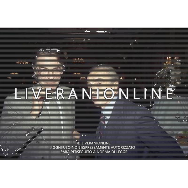 20-12-1998 MILANO HOTEL PRINCIPE E SAVOIA FESTA NATALIZIA LEGA CALCIO nella foto massimo moratti e giuseppe prisco ag aldo liverani sas
