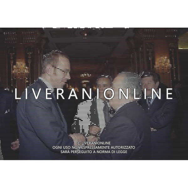 20-12-1998 MILANO HOTEL PRINCIPE E SAVOIA FESTA NATALIZIA LEGA CALCIO nella foto enrico mantovani e franco sensi ag aldo liverani sas