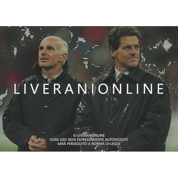 MILANO-28-10-1997 PARTITA AMICHEVOLE PER L\'ADDIO AL CALCIO DI FRANCO BARESI MILAN RESTO DEL MONDO NELLA FOTO ARRIGO SACCHI E FABIO CAPELLO AG ALDO LIVERANI SAS