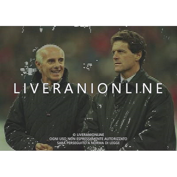 MILANO-28-10-1997 PARTITA AMICHEVOLE PER L\'ADDIO AL CALCIO DI FRANCO BARESI MILAN RESTO DEL MONDO NELLA FOTO ARRIGO SACCHI E FABIO CAPELLO AG ALDO LIVERANI SAS