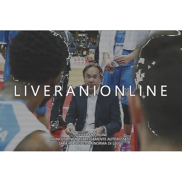Lega Basket serie A Victoria Libertas Pallacanestro Pesaro - Banco di Sardegna Sassari 13/01/2018 nella foto: Coach Pasquini Federico Â©Claudio Zamagni/Agenzia Aldo Liverani Coach Pasquini Federico during basketball match between Victoria Libertas Pallacanestro Pesaro and Banco di Sardegna Sassari at Adriatic Arena in Pesaro on January 13 2018 photo credit Claudio Zamagni/Aldo Liverani Photo Agency / AGENZIA ALDO LIVERANI SAS 