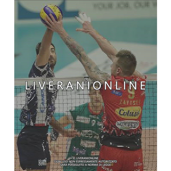 Regular Season SuperLega UnipolSai di Volley 5a Giornata di Ritorno Monza (MB) - 13.01.2018 Gi Group Monza-Sir Safety Conad Perugia Nella Foto:Botto Iacopo - Zaytsev Ivan /Ph.Vitez-Ag. Aldo Liverani