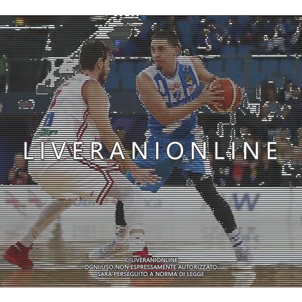 Lega Basket serie A Victoria Libertas Pallacanestro Pesaro - Banco di Sardegna Sassari 13/01/2018 nella foto: Bamforth Scott ©Claudio Zamagni/Agenzia Aldo Liverani Bamforth Scott during basketball match between Victoria Libertas Pallacanestro Pesaro and Banco di Sardegna Sassari at Adriatic Arena in Pesaro on January 13 2018 photo credit Claudio Zamagni/Aldo Liverani Photo Agency 