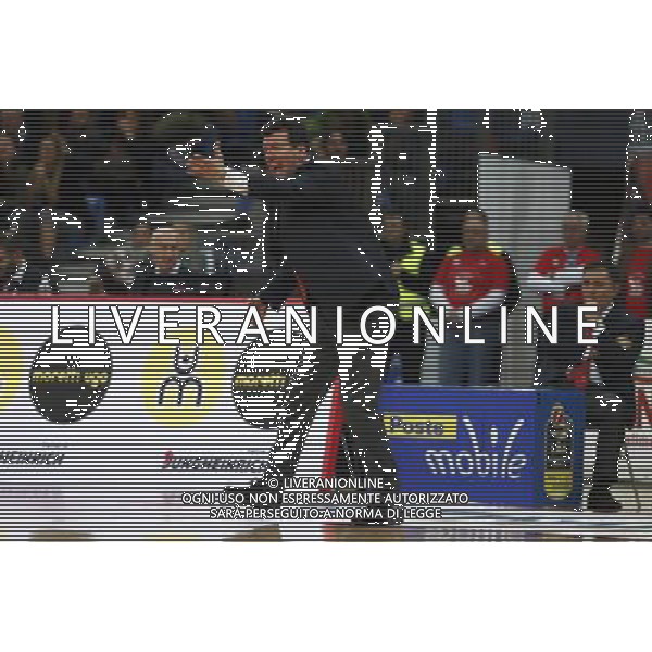 Lega Basket serie A Victoria Libertas Pallacanestro Pesaro - Banco di Sardegna Sassari 13/01/2018 nella foto: Coach Spiro Leka ©Claudio Zamagni/Agenzia Aldo Liverani Coach Spiro Leka during basketball match between Victoria Libertas Pallacanestro Pesaro and Banco di Sardegna Sassari at Adriatic Arena in Pesaro on January 13 2018 photo credit Claudio Zamagni/Aldo Liverani Photo Agency 