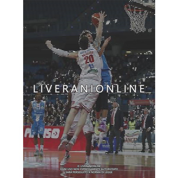 Lega Basket serie A Victoria Libertas Pallacanestro Pesaro - Banco di Sardegna Sassari 13/01/2018 nella foto: Ancelotti Andrea Polonara Achille ©Claudio Zamagni/Agenzia Aldo Liverani Ancelotti Andrea Polonara Achille during basketball match between Victoria Libertas Pallacanestro Pesaro and Banco di Sardegna Sassari at Adriatic Arena in Pesaro on January 13 2018 photo credit Claudio Zamagni/Aldo Liverani Photo Agency 