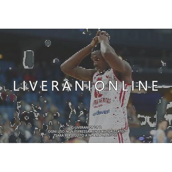 Lega Basket serie A Victoria Libertas Pallacanestro Pesaro - Banco di Sardegna Sassari 13/01/2018 nella foto: Omogbo Emmanuel ©Claudio Zamagni/Agenzia Aldo Liverani Omogbo Emmanuel during basketball match between Victoria Libertas Pallacanestro Pesaro and Banco di Sardegna Sassari at Adriatic Arena in Pesaro on January 13 2018 photo credit Claudio Zamagni/Aldo Liverani Photo Agency 