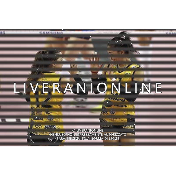 MyCicero volley Pesaro - Sab volley Legnano 14/01/2017 nella foto: Esultanza Coneo Amanda Cecchetto Giada Â©Claudio Zamagni/Agenzia Aldo Liverani / AGENZIA ALDO LIVERANI SAS 