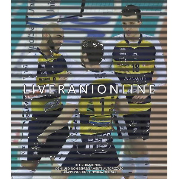 Regular Season SuperLega UnipolSai di Volley 2017/2018 5a Giornata di Ritorno Modena - 14.01.2018 Azimut Modena-Calzedonna Verona Nella Foto:Ngapeth Earvin - Mossa de Rezende Bruno /Ph.Vitez-Ag. Aldo Liverani