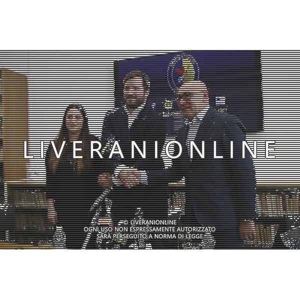 Ivan Nestrovic nuovo Proprietario del Santarcangelo Calcio 15/01/2018 nella foto: ivan mestrovic sindaco alice parma roberto brolli Â©Claudio Zamagni/Agenzia Aldo Liverani / AGENZIA ALDO LIVERANI SAS 