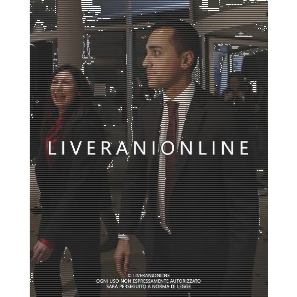 Rimini - Rally per l\'Italia tour del candidato premier Luigi Di Maio 27/01/2018 nella foto: Luigi Di Maio e Giulia Sarti FOTO Claudio Zamagni/Agenzia Aldo Liverani 