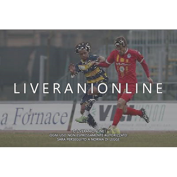 Santarcangelo - Albinoleffe Campionato di calcio serie C girone B 27/01/2018 nella foto: Semedo Sandro Sbaffo Alessandro ©Claudio Zamagni/Agenzia Aldo Liverani 