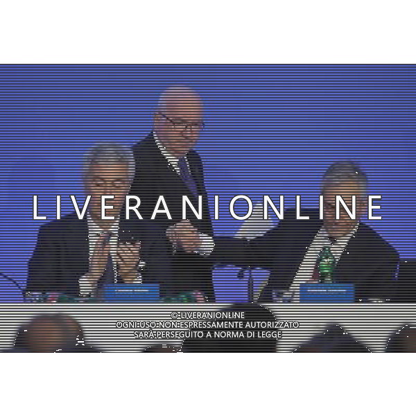Assemblea Elettiva FIGC 2018 Fiumicino (Roma) - 29.01.2018 Nella Foto: carlo tavecchio con cosimo sibilia e stretta di mano con gabriele gravina /Ph.Vitez-Ag. Aldo Liverani