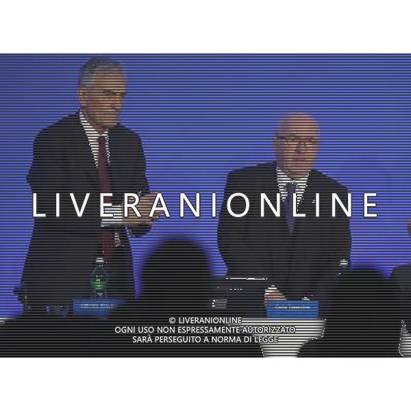 Assemblea Elettiva FIGC 2018 Fiumicino (Roma) - 29.01.2018 Nella Foto: gabriele gravina, carlo tavecchio - applausi per tavecchio /Ph.Vitez-Ag. Aldo Liverani