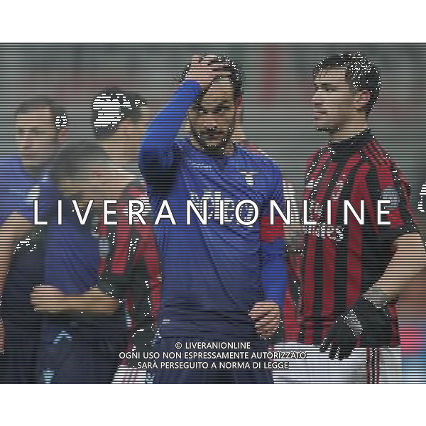 Coppa Italia TIM Cup 2017/2018 Semifinale Andata Milano - 31.01.2018 Milan-Lazio Nella Foto: marco parolo e alessio romagnoli /Ph.Vitez-Ag. Aldo Liverani