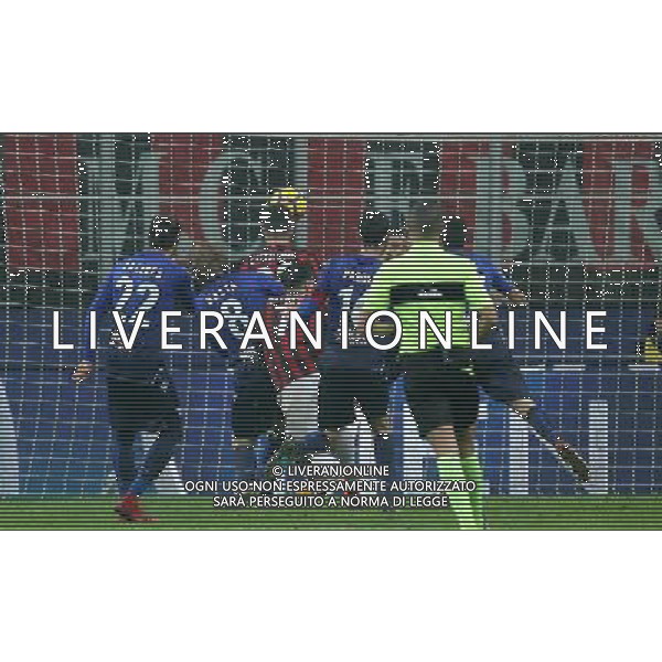 Coppa Italia TIM Cup 2017/2018 Semifinale Andata Milano - 31.01.2018 Milan-Lazio Nella Foto:occasione di patrick cutrone parata da strakosha /Ph.Vitez-Ag. Aldo Liverani