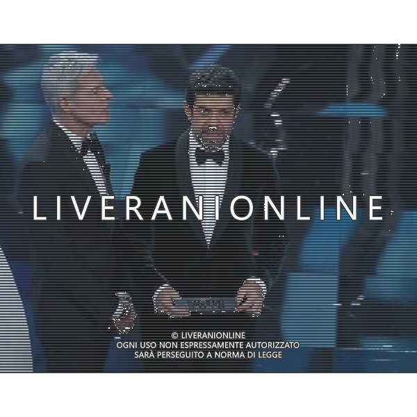68mo Festival della canzone Italiana Sanremo 2018 Prima Serata Sanremo (IM) - 06.02.2018 Nella Foto: Claudio Baglioni Pierfrancesco Favino /Ph.Vitez-Ag. Aldo Liverani