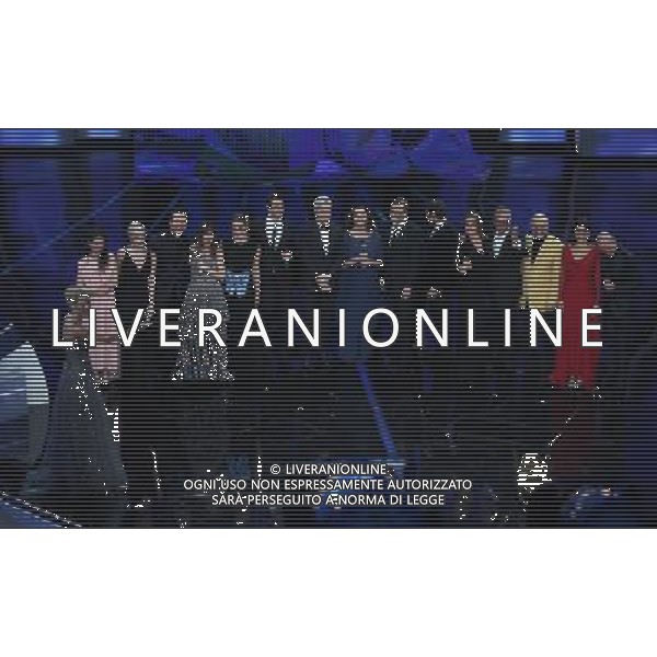 68mo Festival della canzone Italiana Sanremo 2018 Prima Serata Sanremo (IM) - 06.02.2018 Nella Foto: Claudio Baglioni Pierfrancesco Favino con gli attori italiani /Ph.Vitez-Ag. Aldo Liverani