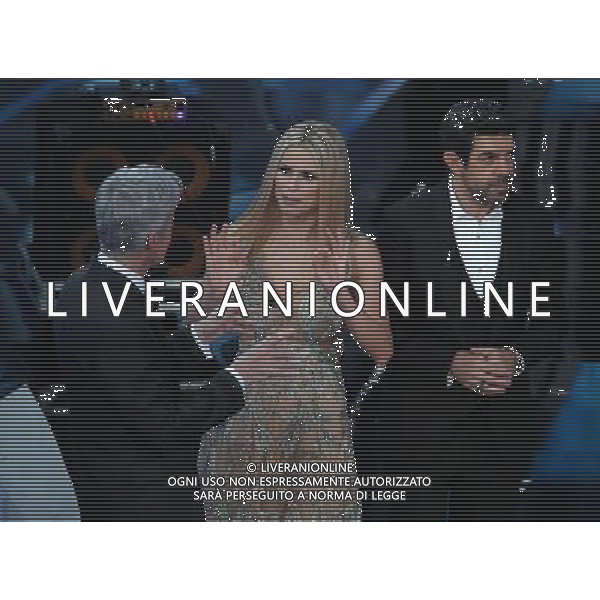 68mo Festival della canzone Italiana Sanremo 2018 Seconda Serata Sanremo (IM) - 07.02.2018 Nella Foto: Claudio Baglioni Michelle Hunziker Pierfrancesco Favino /Ph.Vitez-Ag. Aldo Liverani