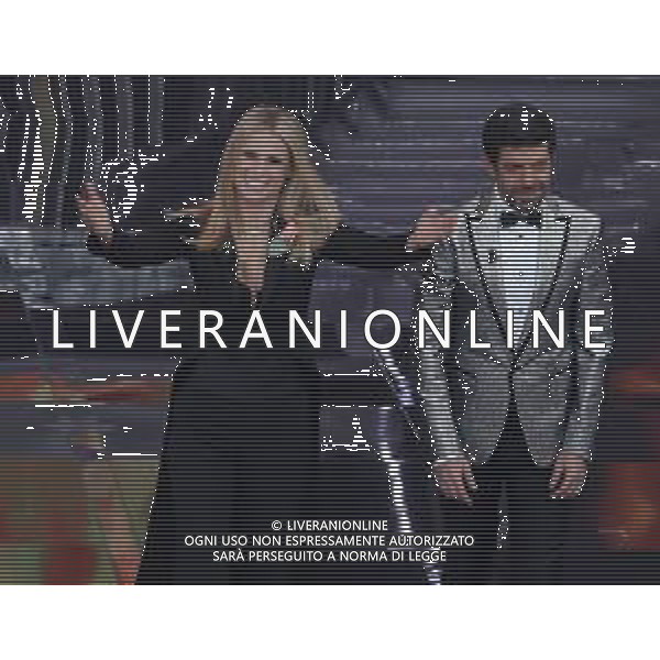 68mo Festival della canzone Italiana Sanremo 2018 Quarta Serata Sanremo (IM) - 09.02.2018 Nella Foto: Michelle Hunziker Pierfrancesco Favino /Ph.Vitez-Ag. Aldo Liverani