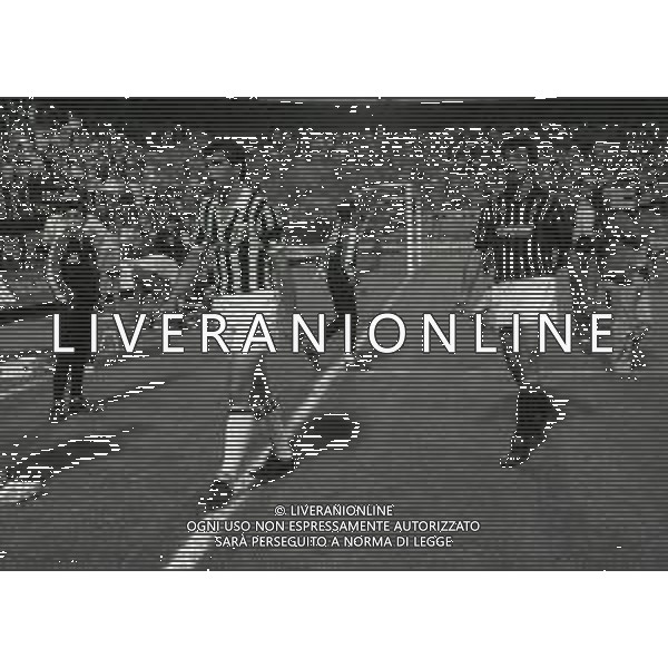12-06-1985 MILANO-QUARTI DI FINALE DI COPPA ITALIA MILAN JUVENTUS 0-0 NELLA FOTO BRUNO LIMIDO E PIETRO PAOLO VIRDIS AG ALDO LIVERANI SAS
