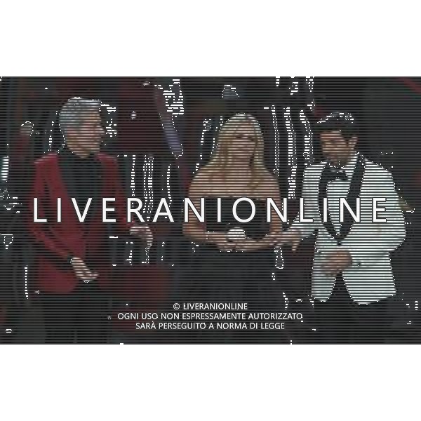 68mo Festival della canzone Italiana Sanremo 2018 Quinta Serata Sanremo (IM) - 10.02.2018 Nella Foto: Claudio Baglioni Michelle Hunziker Pierfrancesco Favino /Ph.Vitez-Ag. Aldo Liverani
