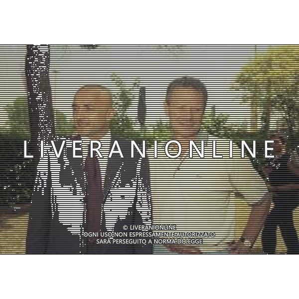 1999 VENEZIA PRESENTAZIONE DEL NUOVO ALLENATORE DEL VENEZIA CALCIO LUCIANO SPALLETTI NELLA FOTO LUCIANO SPALLETTI CON IL PRESIDDENTE DEL VENEZIA MAURIZIO ZAMPARINI AG ALDO LIVERANI SAS