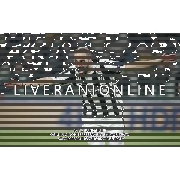 UEFA Champions League 2017/2018 Ottavi di Finale Andata Torino - 13.02.2018 Juventus-Tottenham Hotspur Nella Foto:higuain esulta /Ph.Vitez-Ag. Aldo Liverani